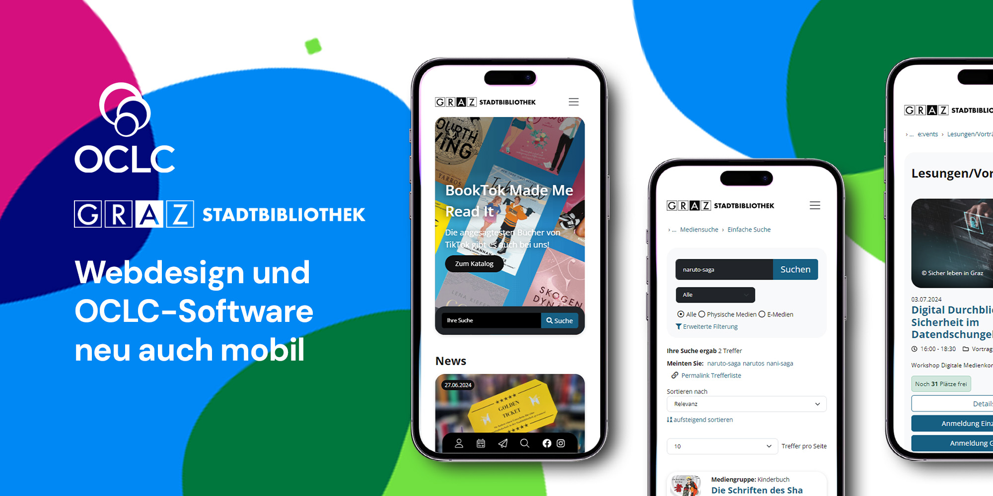 Tatort Stadtbibliothek Graz: Neues Design für Website und OCLC-Software