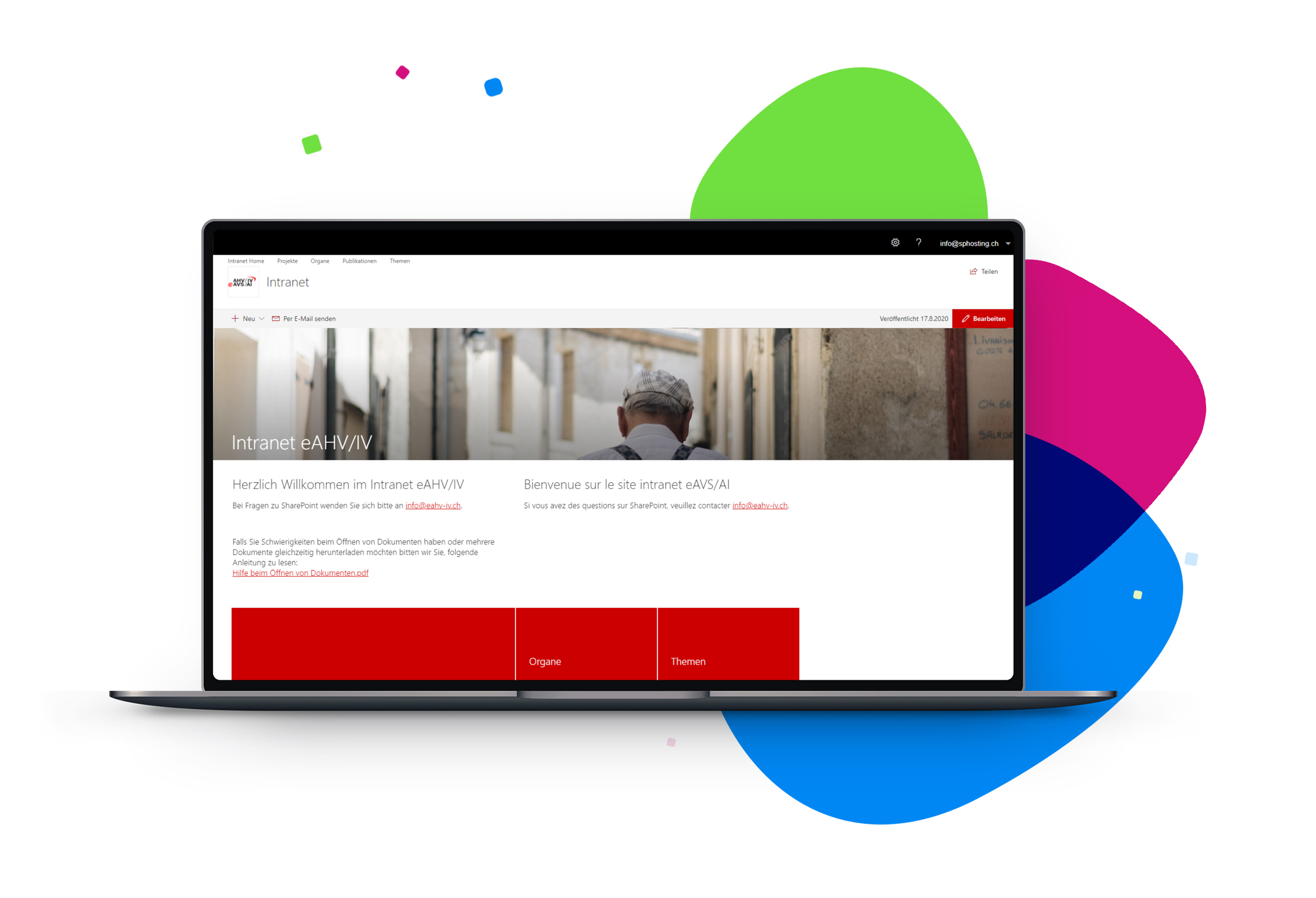 Bereich für Mitarbeitende und Partner auf Website einrichten