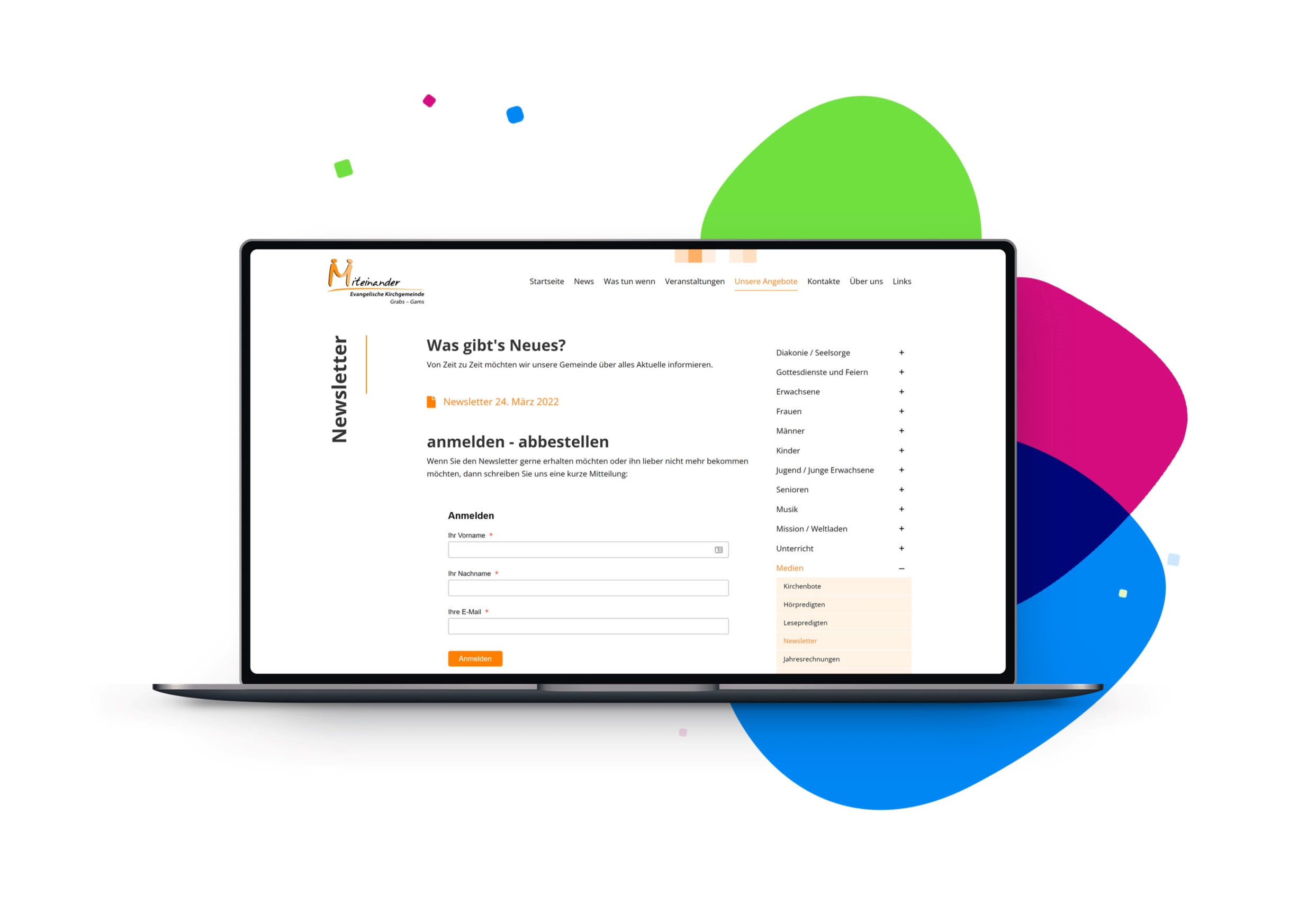Newsletter-Anmeldeformular einfach auf der Website abbilden