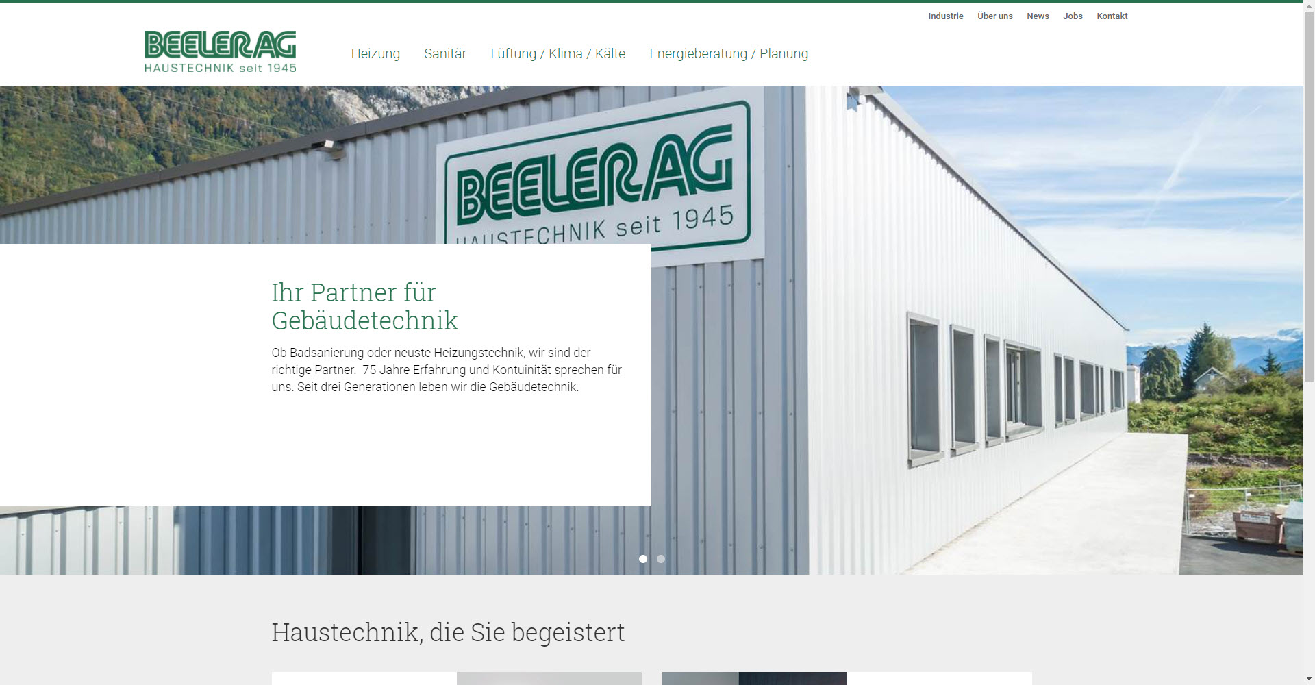 Neues Webdesign für Beeler Haustechnik AG