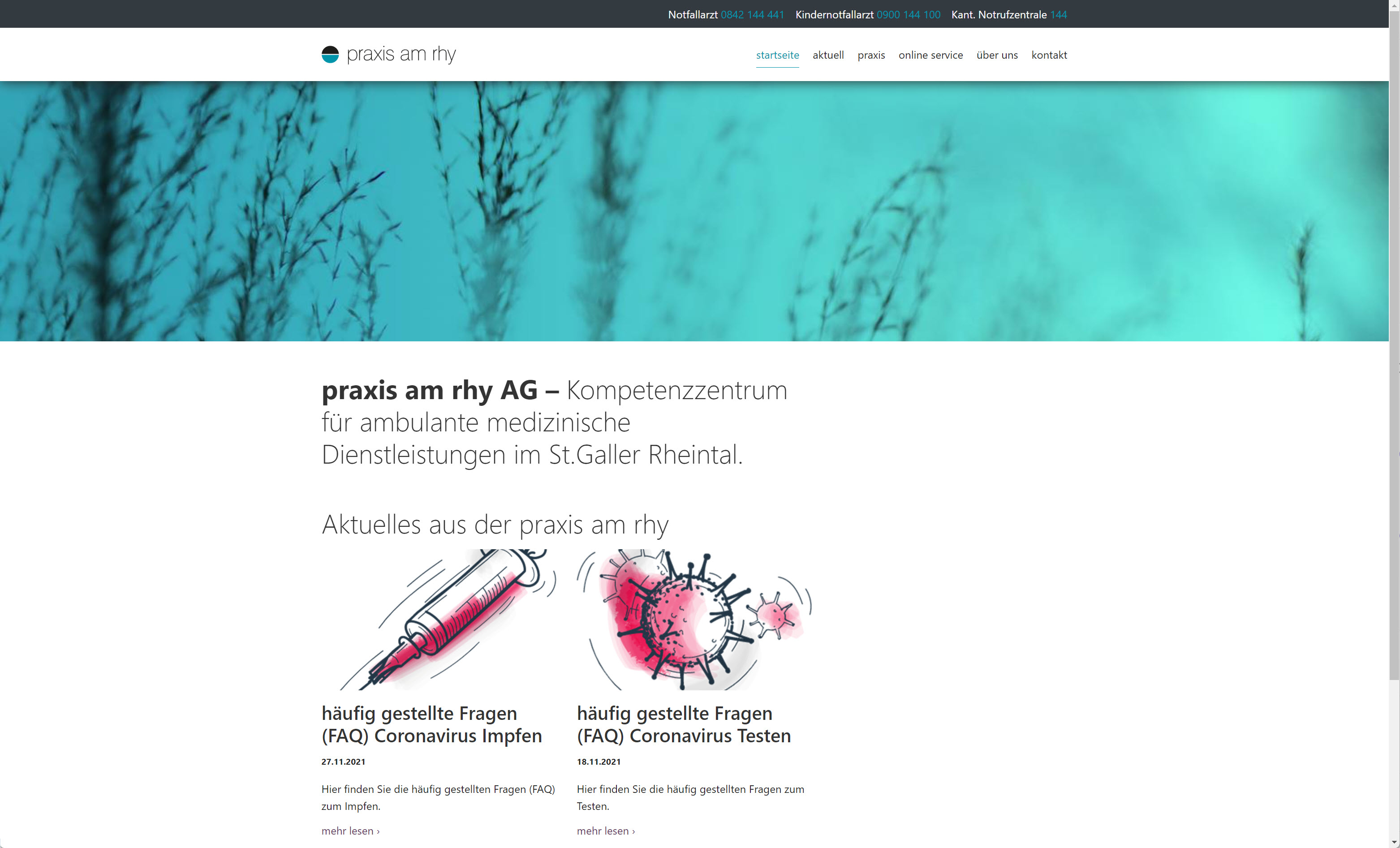 Neue Website für praxis am rhy AG