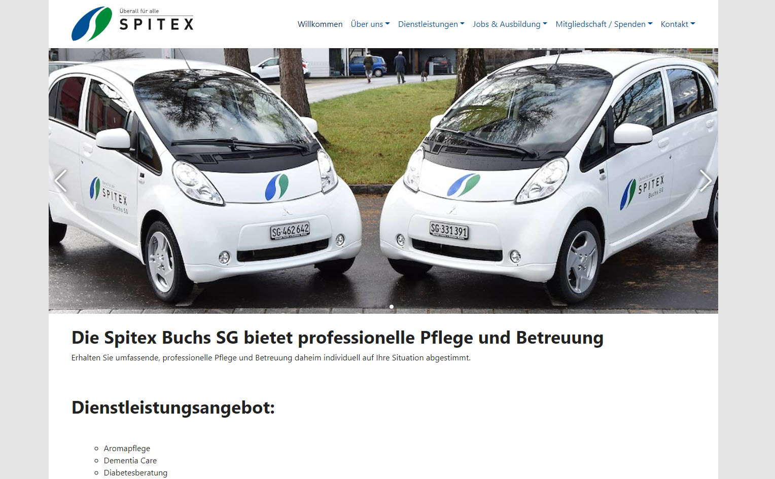 Neue Website für Spitex Buchs SG
