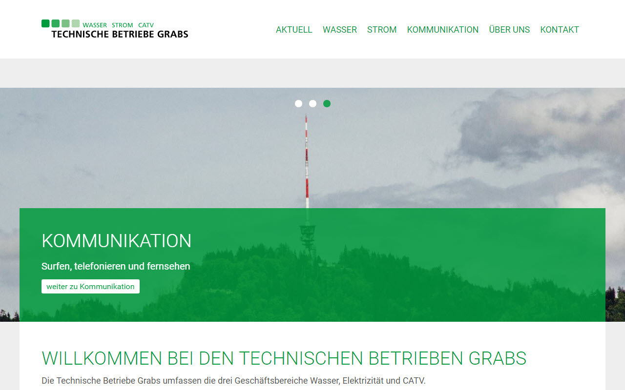 Technische Betriebe Grabs mit neuer Website