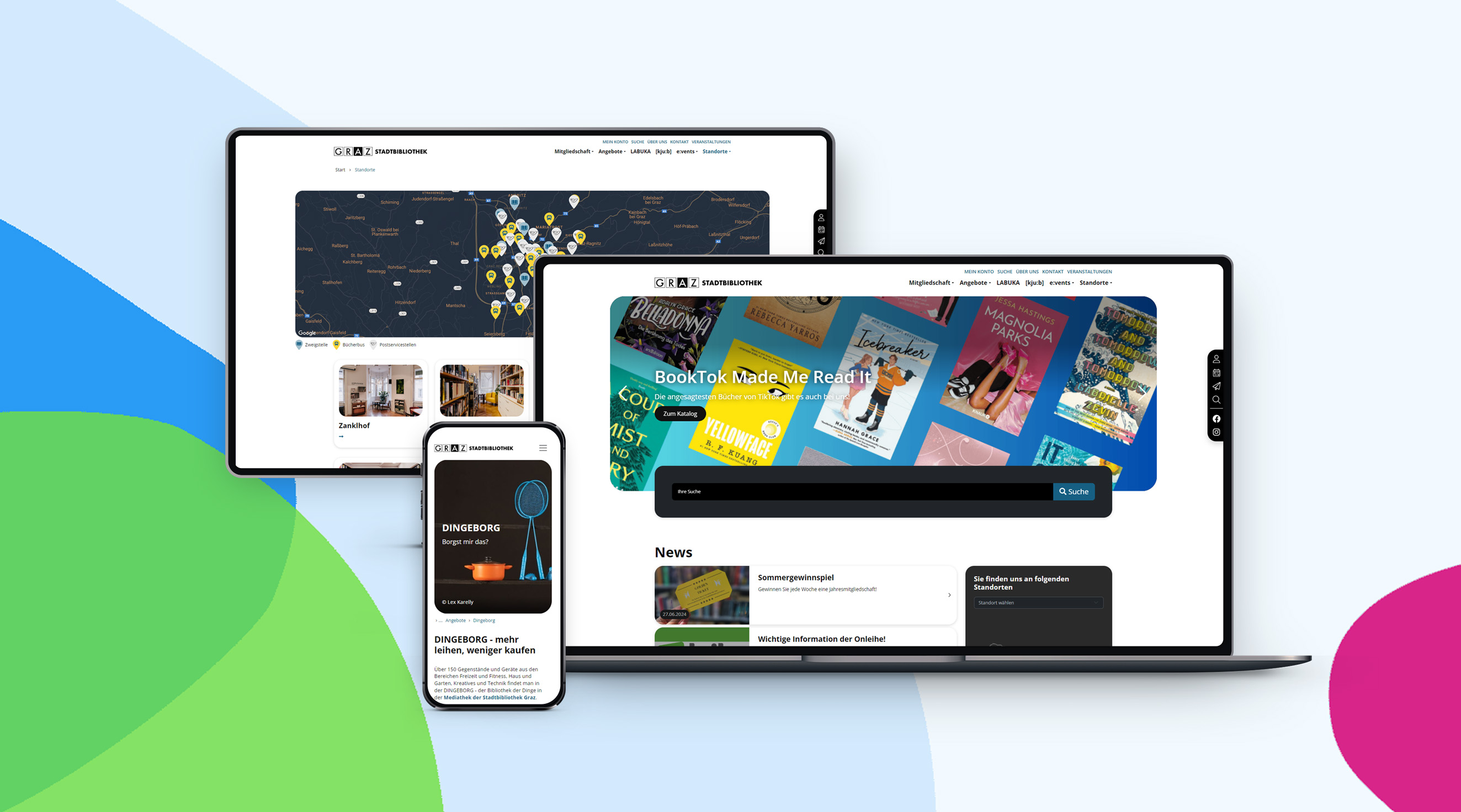 Neue Website für Stadtbibliothek Graz