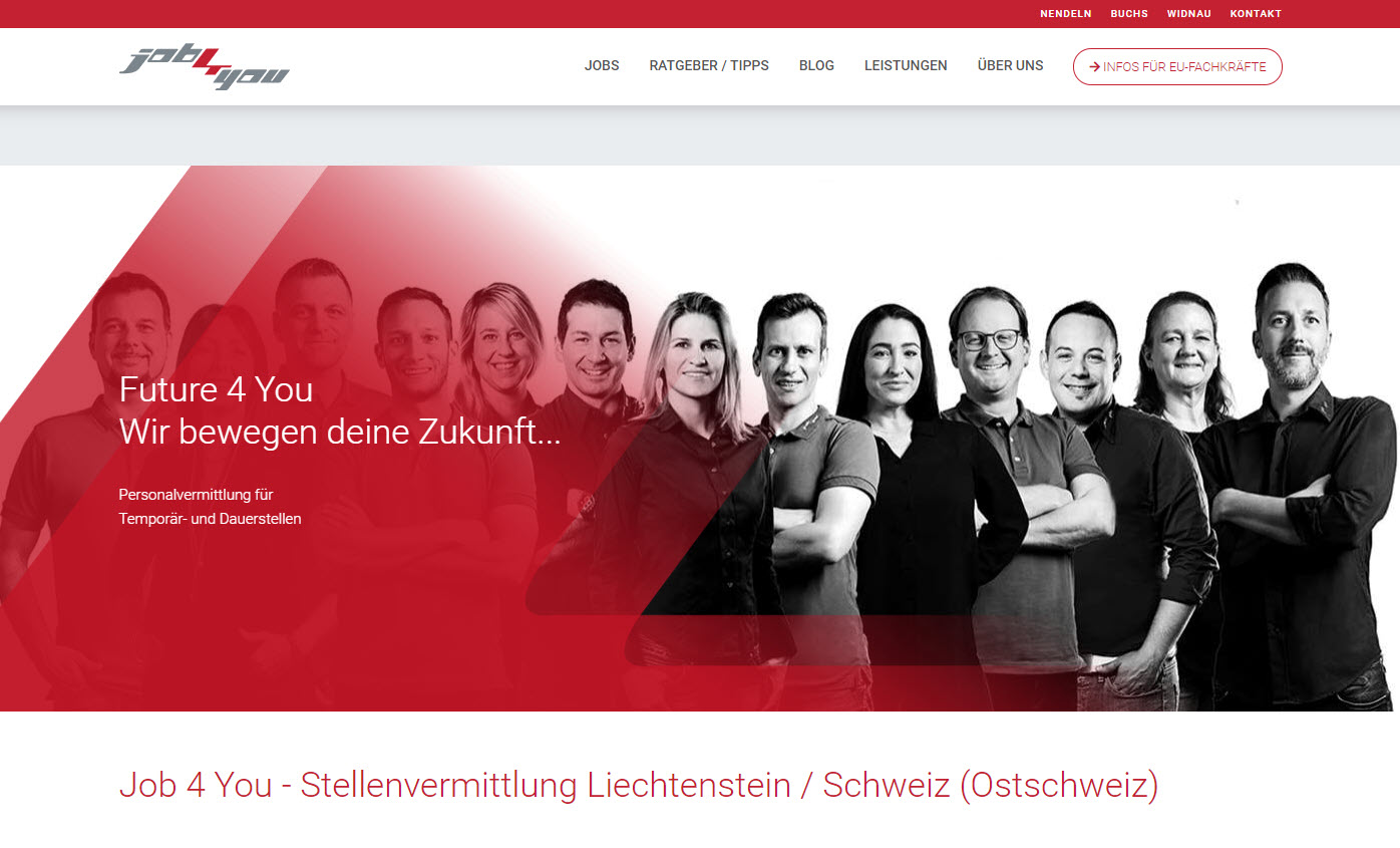 Neuer Look für Job4You Website.