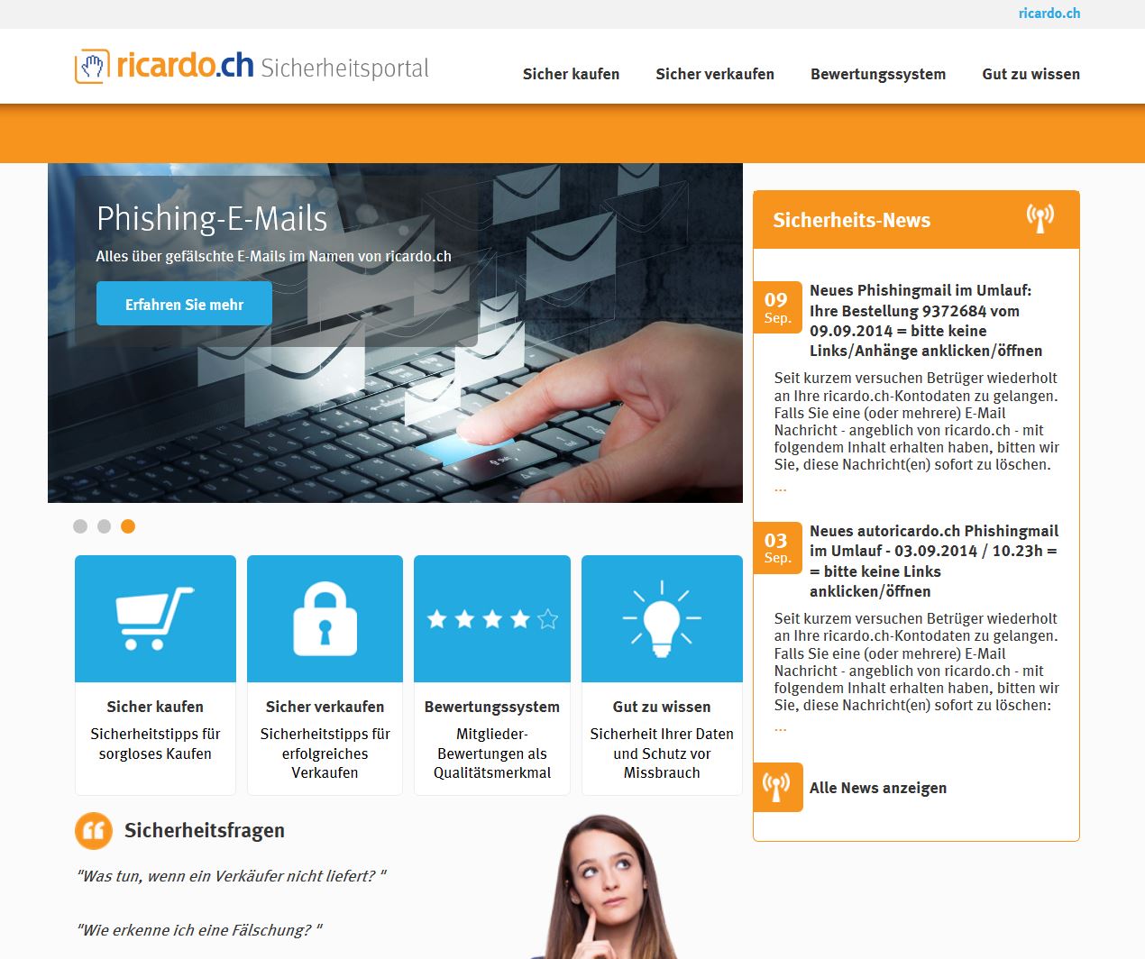 Ricardo.ch lanciert Sicherheitsportal