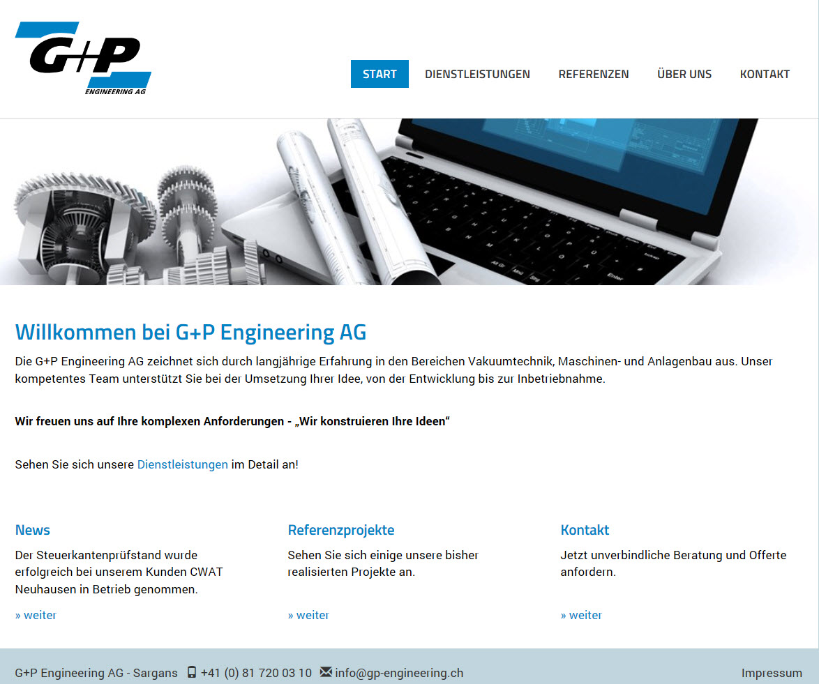 G+P Engineering startet mit neuer Website ins neue Jahr