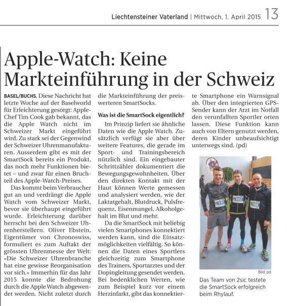 2sic verhindert Apple Watch in der Schweiz