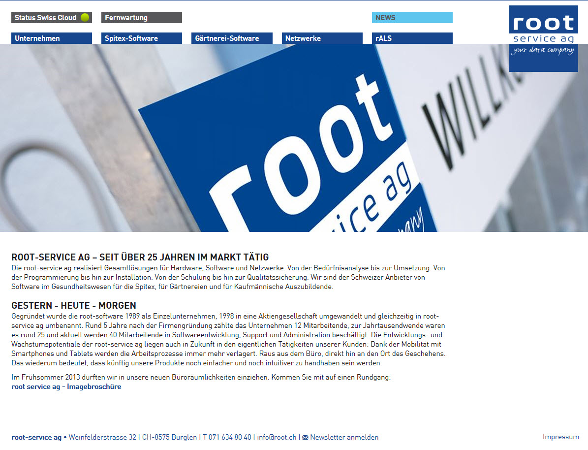 Root Service neu online